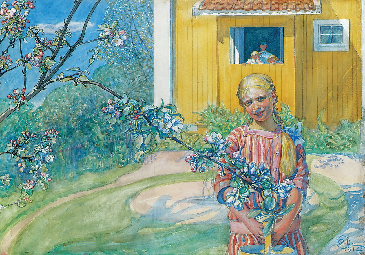 Mädchen mit Apfelblüte, 1914 von Carl Larsson