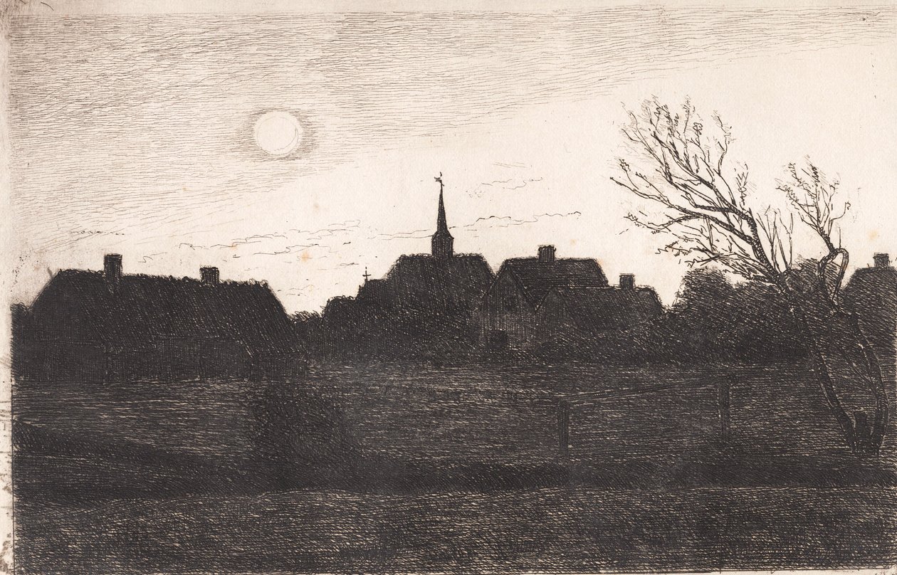Hornbæk Kirche, Sommerabend von Carl Locher
