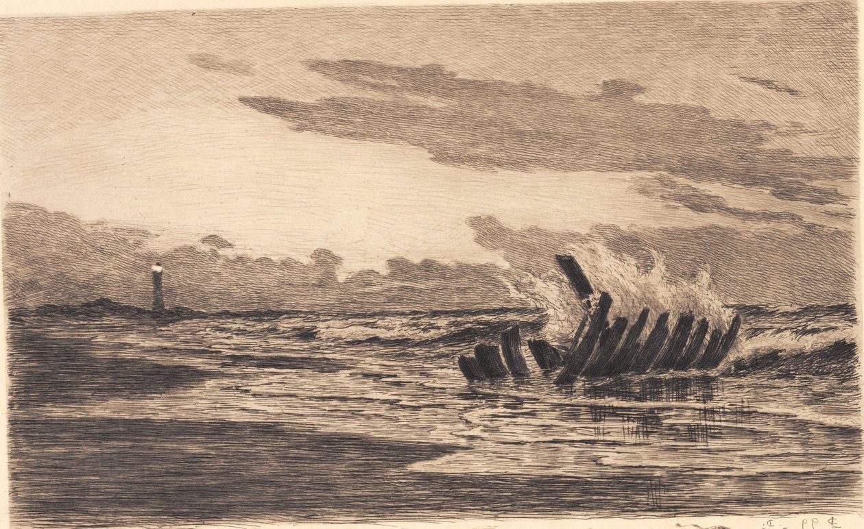 Wrack beim Skagens Leuchtturm von Carl Locher