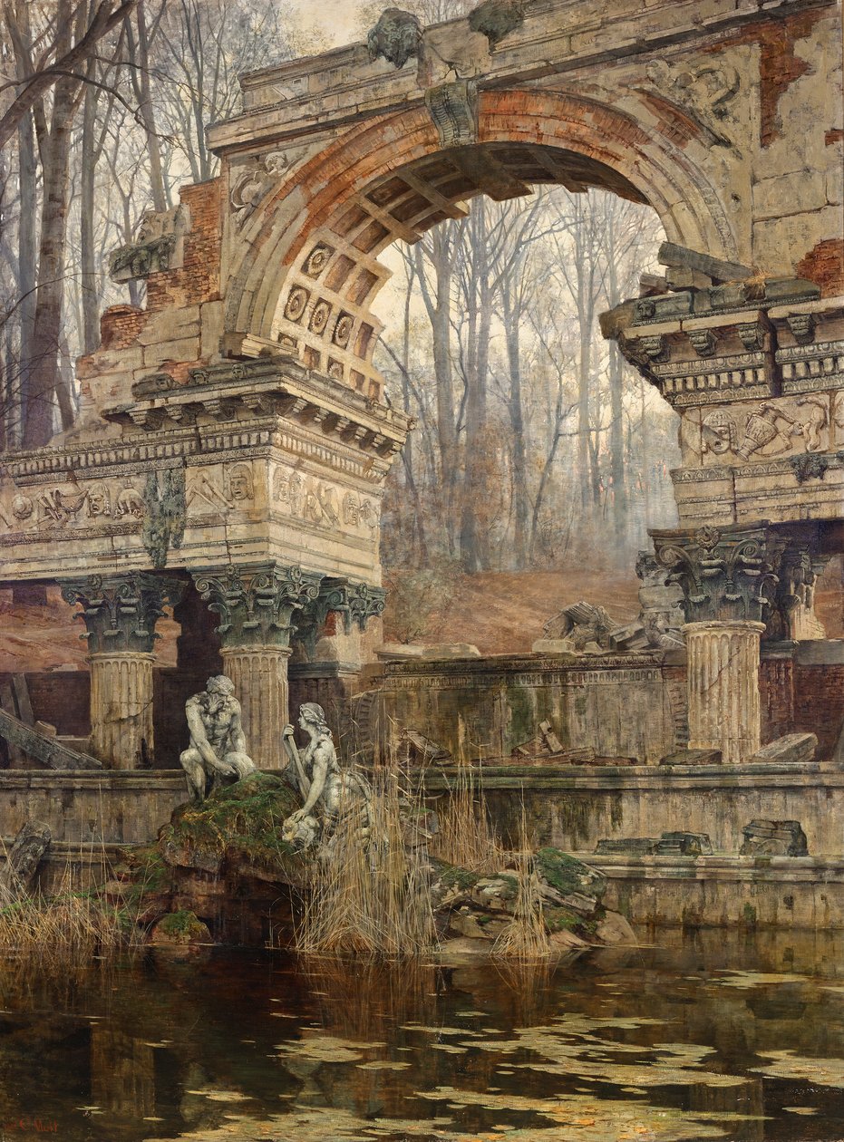 Die Römische Ruine in Schönbrunn von Carl Moll