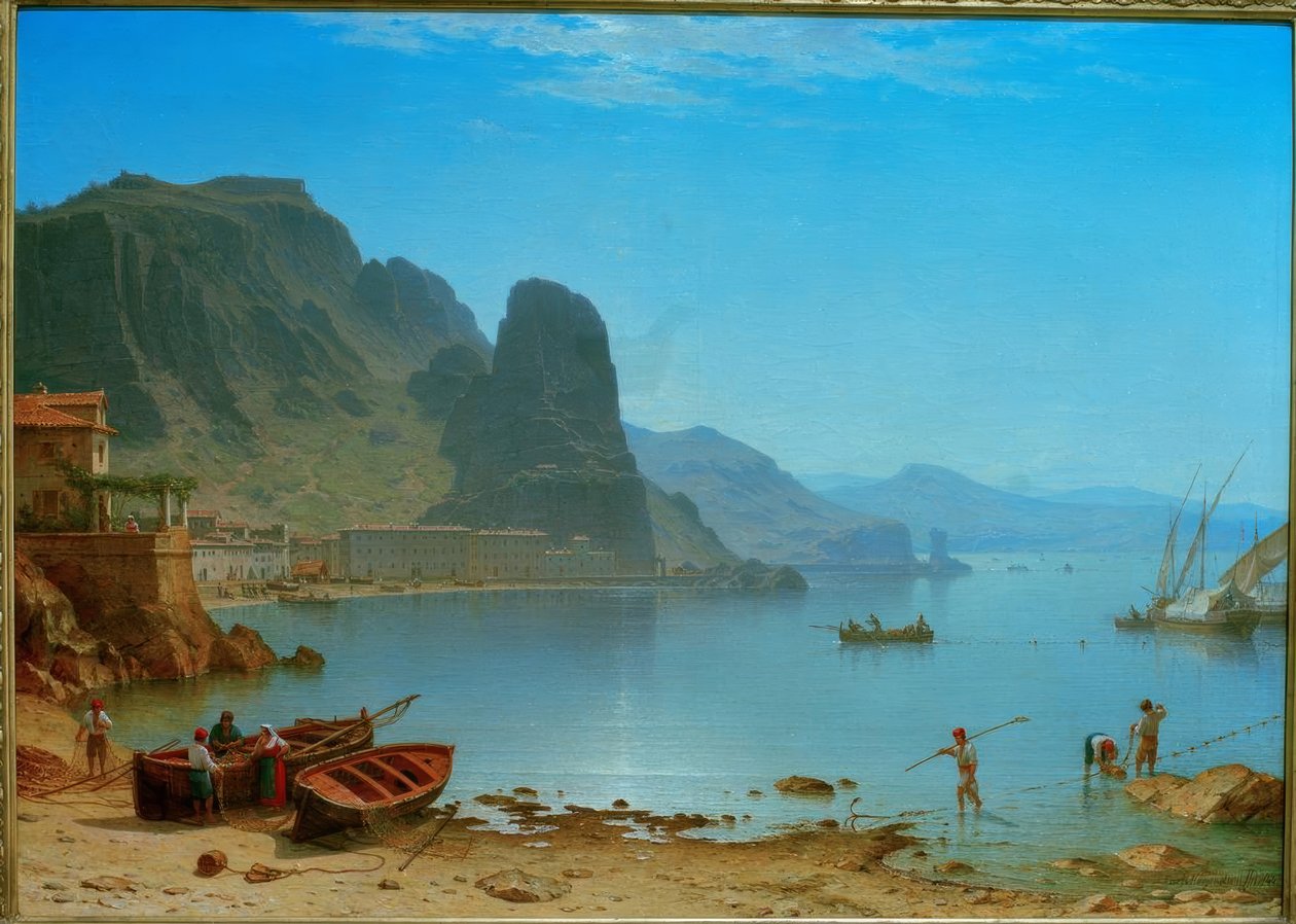 C. Morgenstern, Terracina mit Fischfelsen von Carl Morgenstern