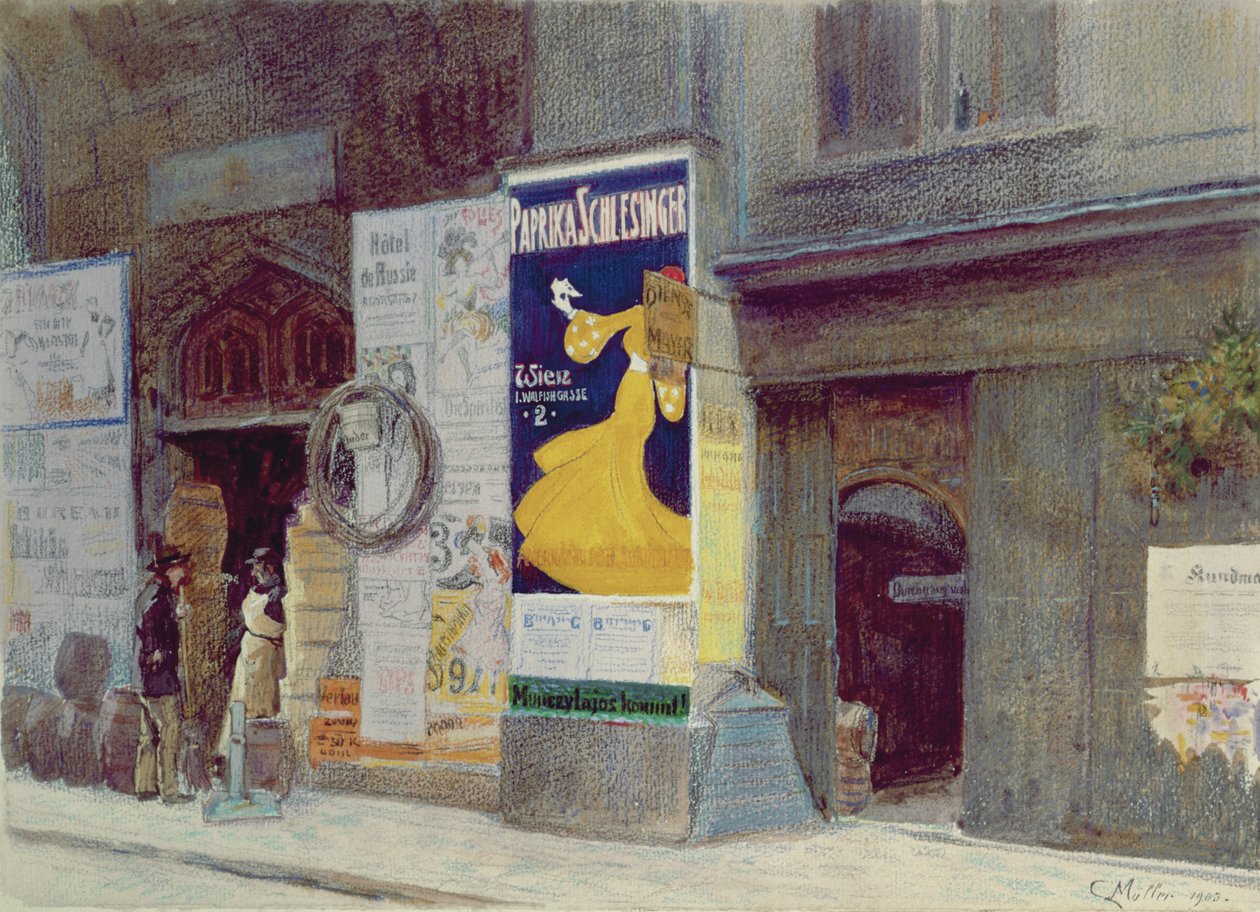 Eine Straße in Wien von Carl Muller
