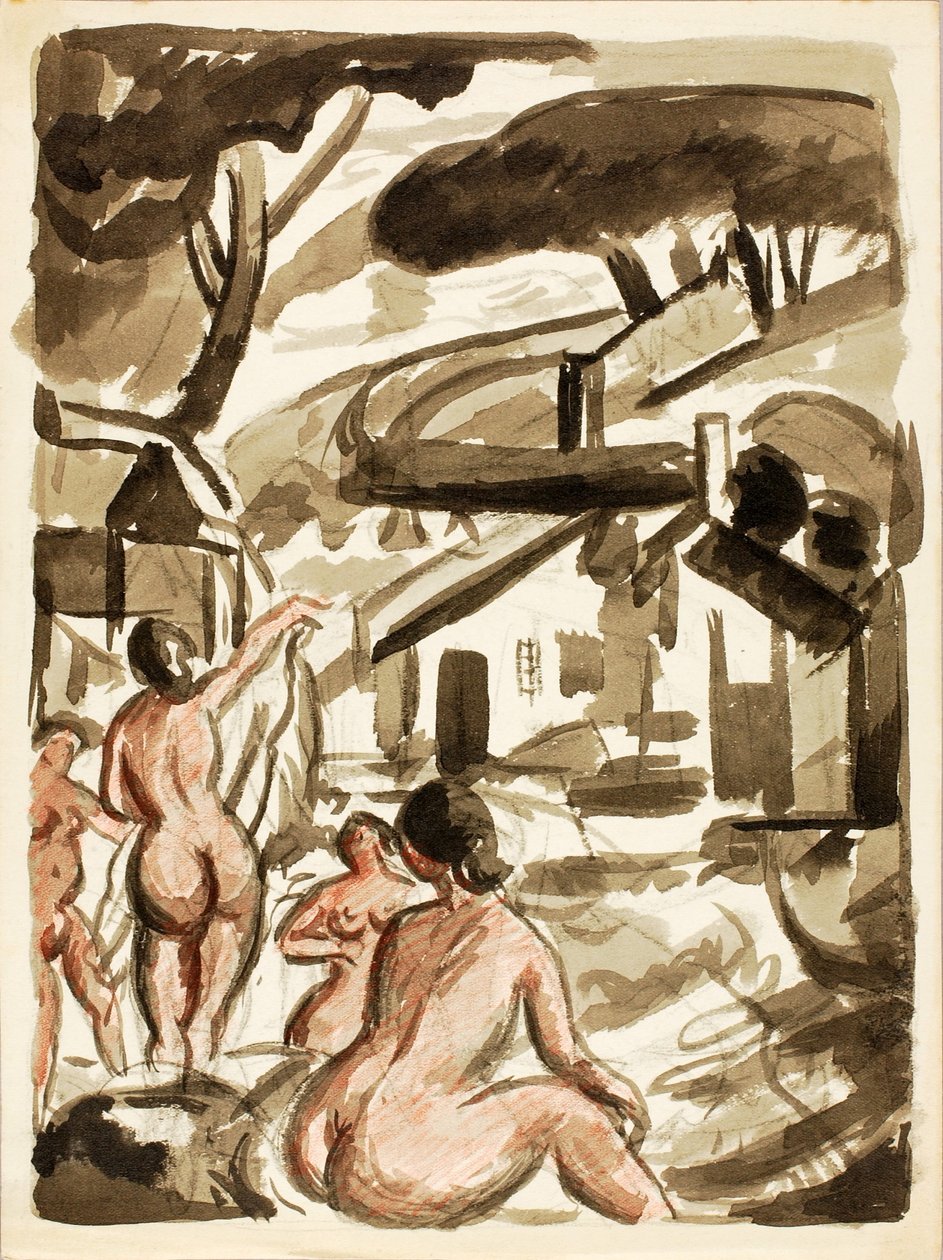 Gruppe von vier weiblichen Akten von Carl Newman