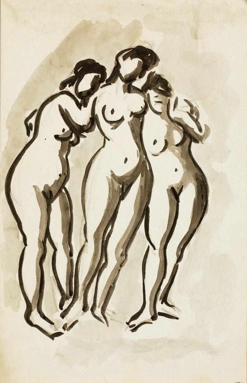 Gruppe von drei weiblichen Akten von Carl Newman