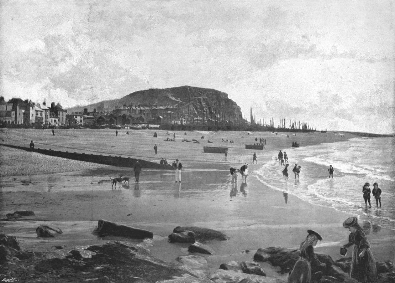 Hastings, Altstadt und Strand, um 1900 von Carl Norman