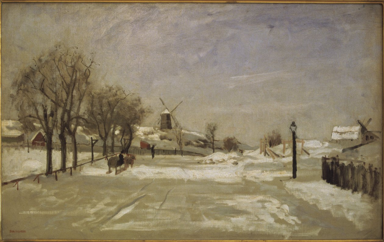 Winter. Blick auf Eriksberg, Stockholm, ca. 1880 von Carl Skånberg