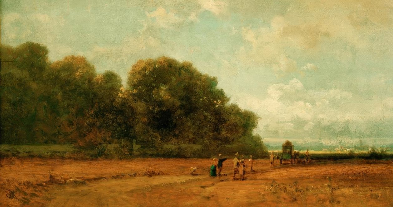 Am Nymphenburger Park, München von Carl Spitzweg