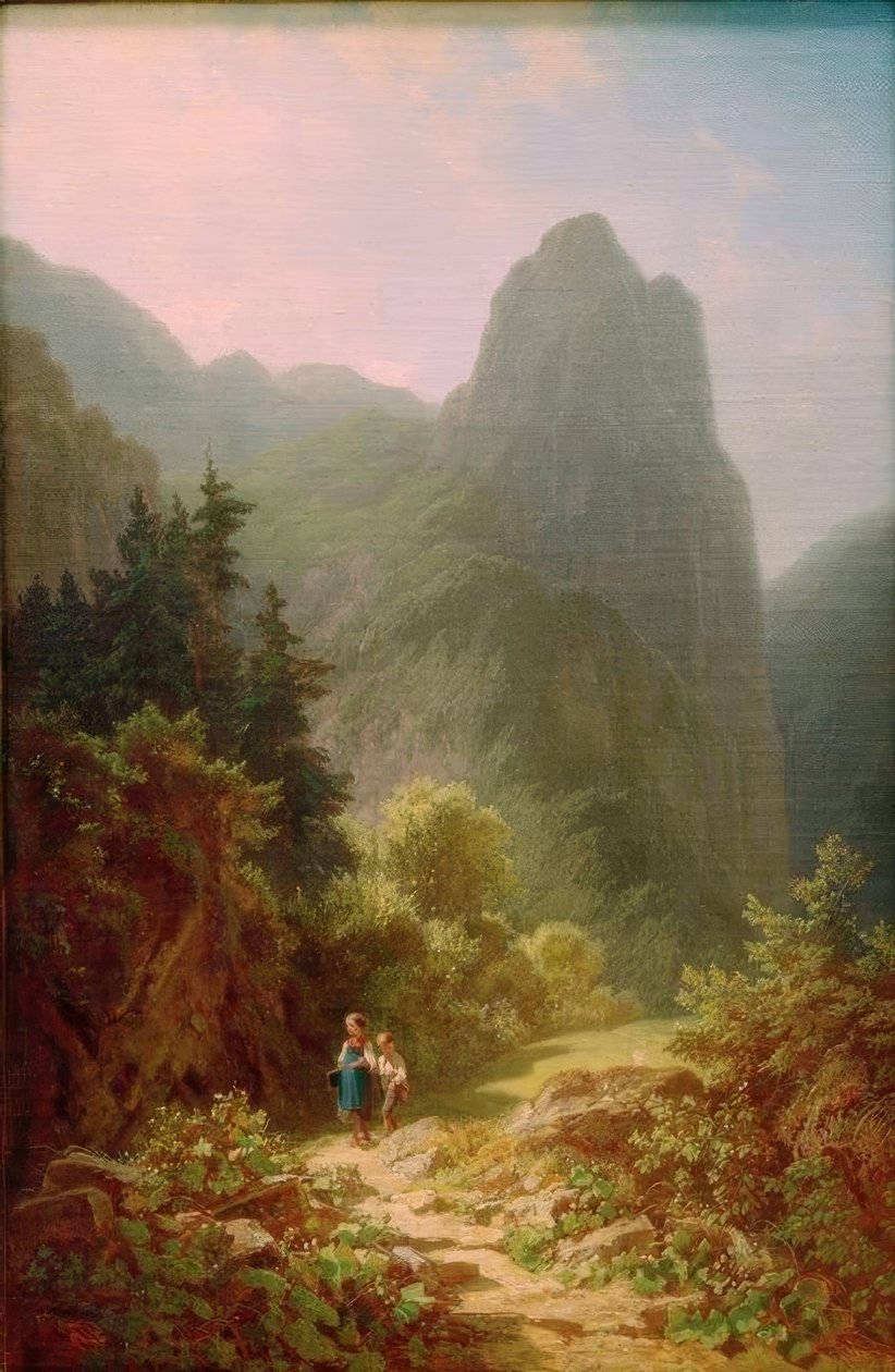 Bergschüler am Ammergauer Kofel von Carl Spitzweg