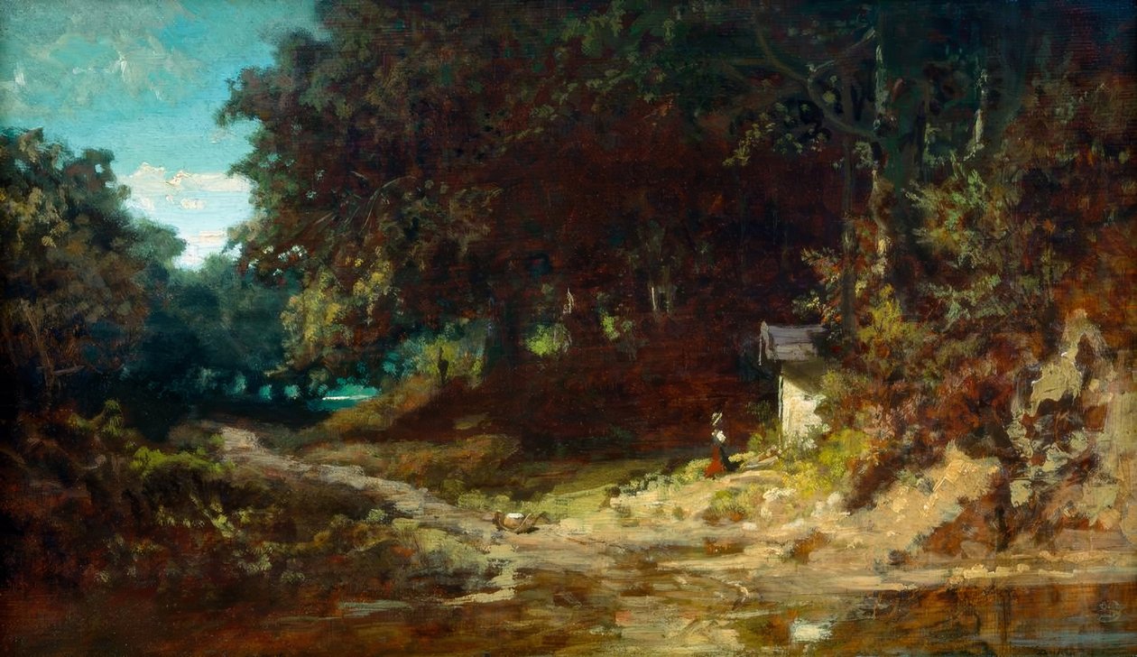 Betendes Mädchen vor einer Waldkapelle von Carl Spitzweg