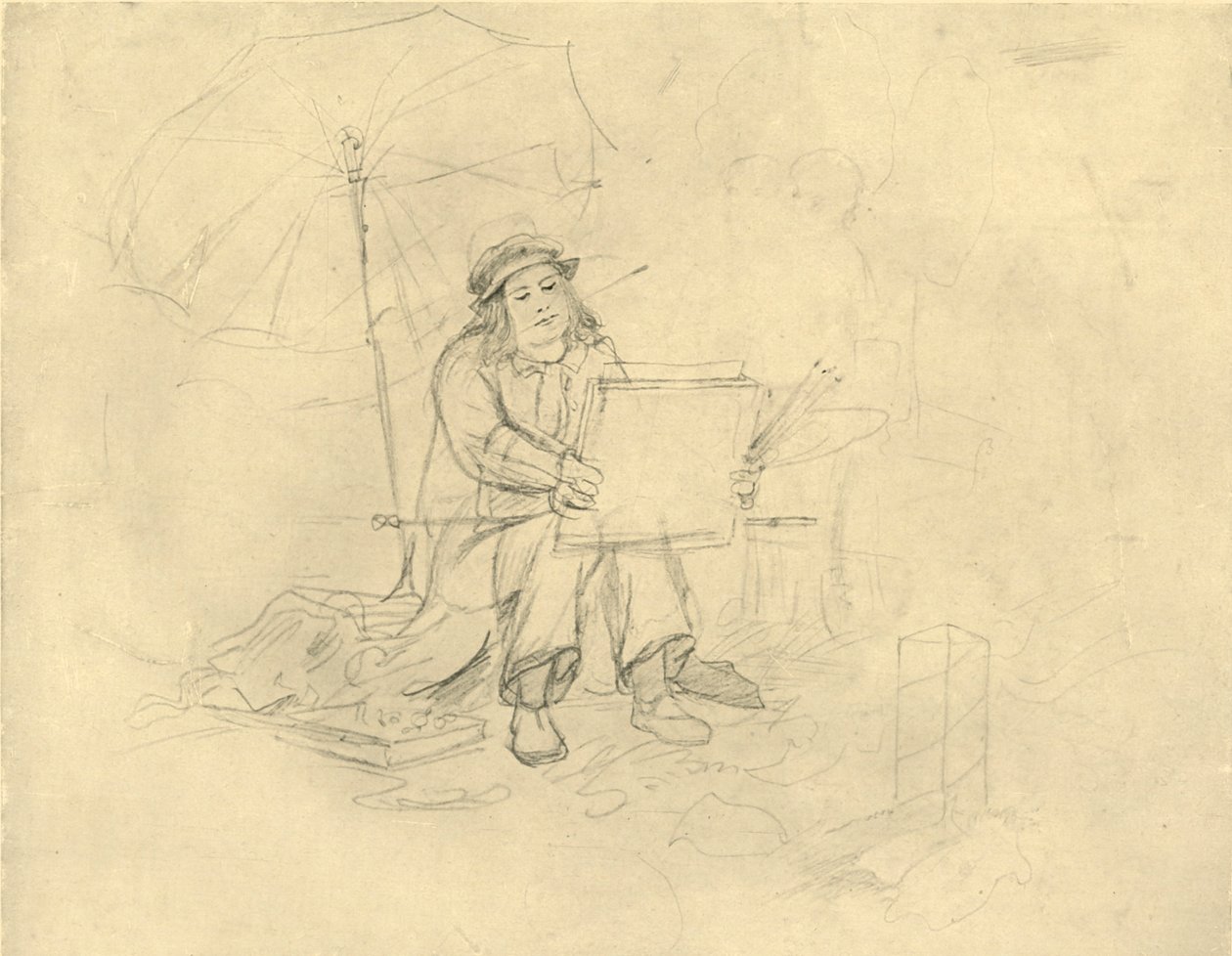 Der Landschaftsmaler II, Mitte-spätes 19. Jahrhundert, um 1924 von Carl Spitzweg