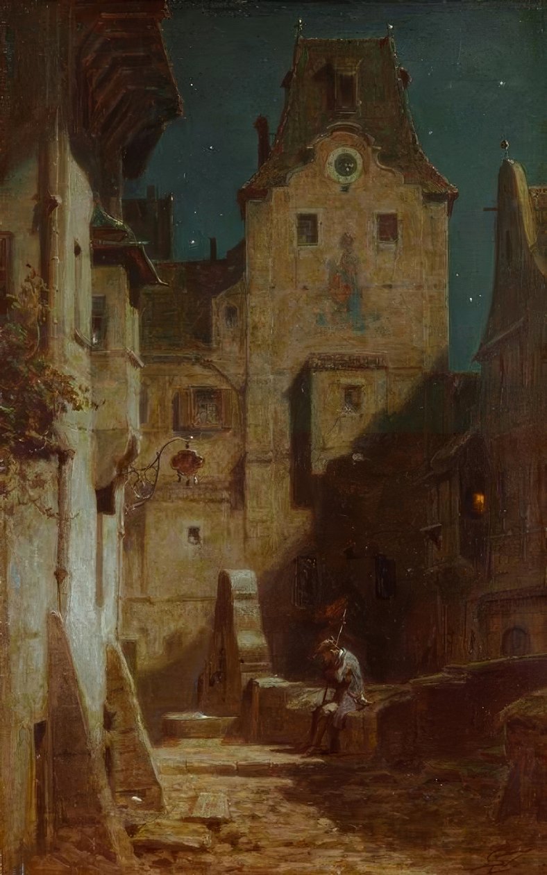 Der eingeschlafene Nachtwächter von Carl Spitzweg