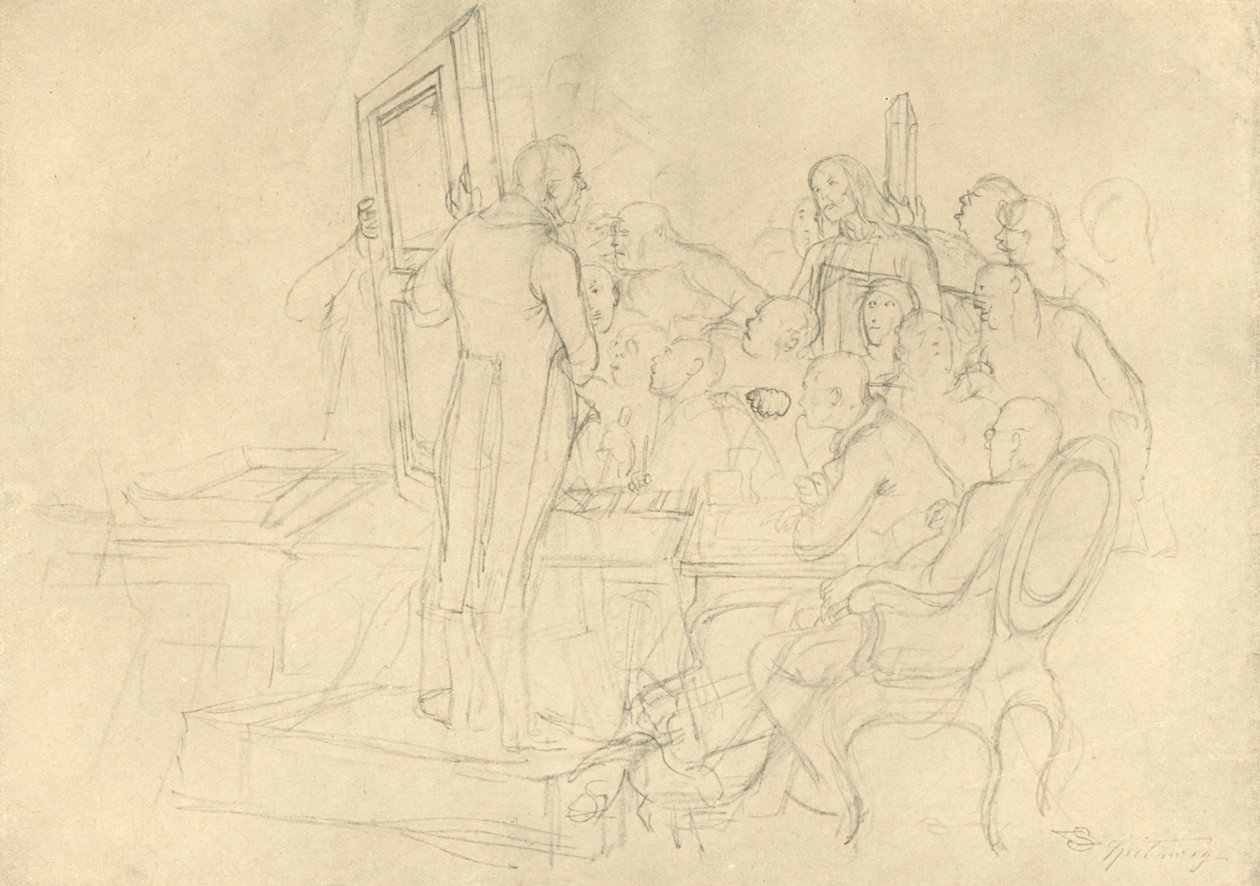Die Kunstauktion, Mitte bis Ende des 19. Jahrhunderts, ca. 1924 von Carl Spitzweg