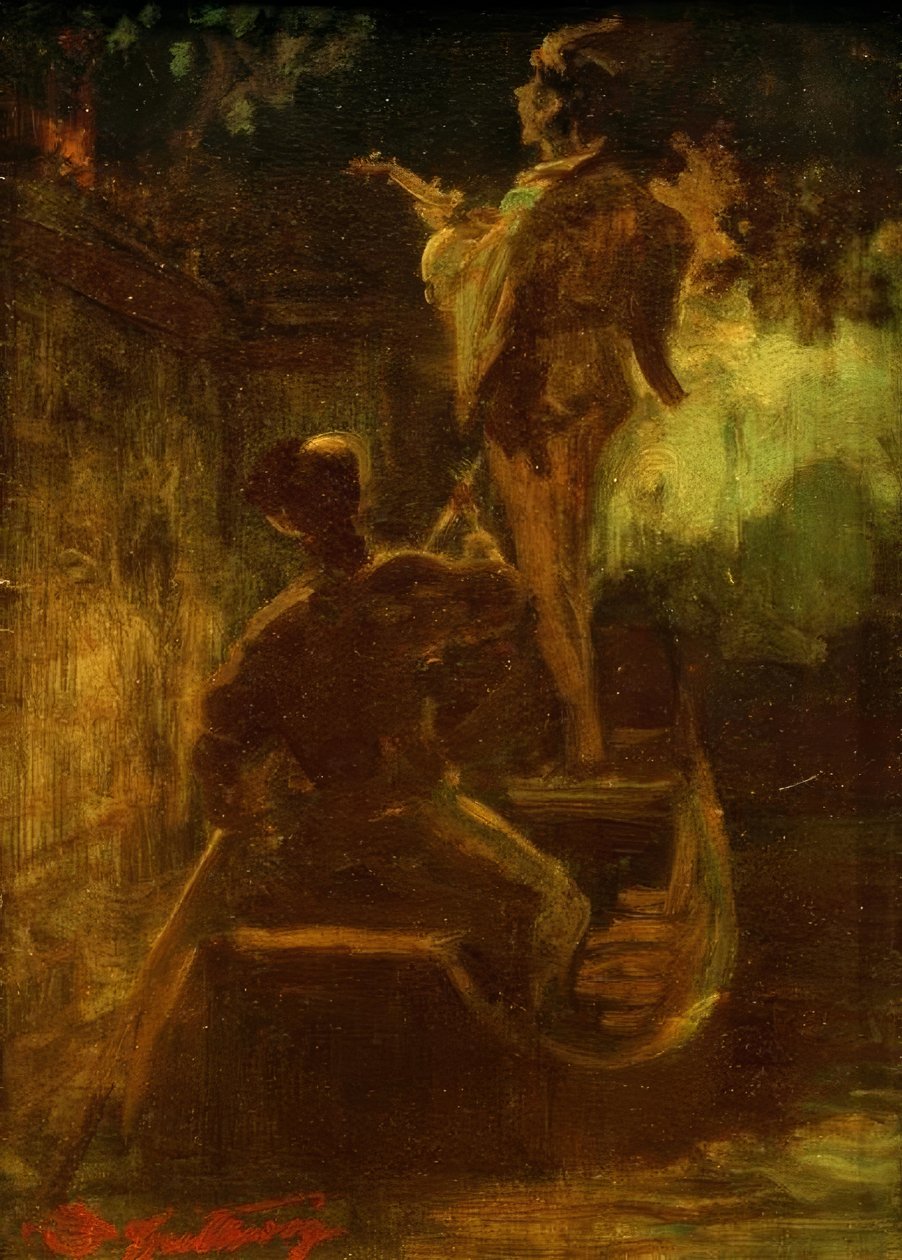 Ein Ständchen vom Boot aus von Carl Spitzweg