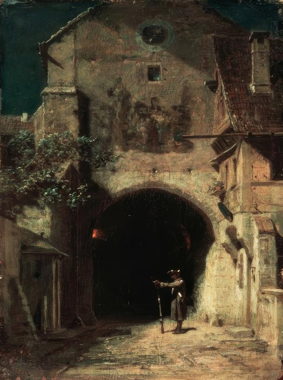 Gähnende Schildwache von Carl Spitzweg