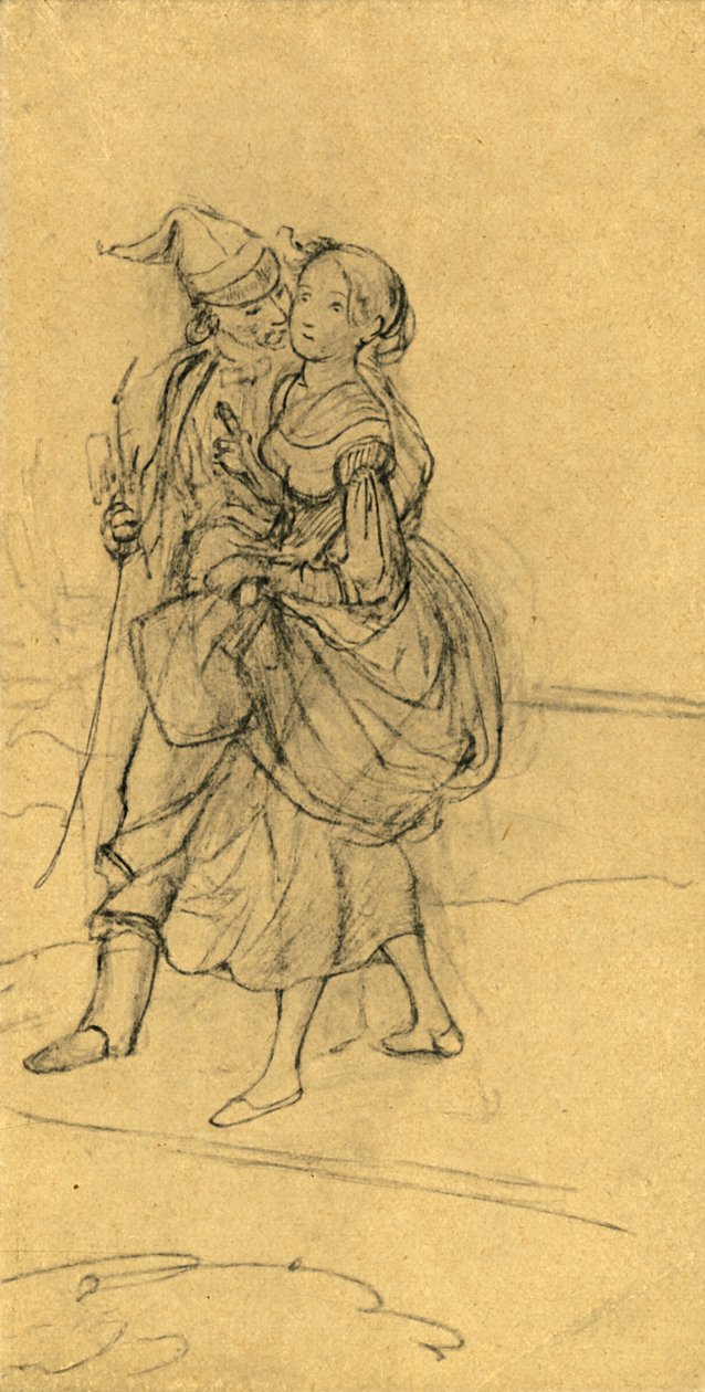 Gefährliche Frage, Mitte bis Ende des 19. Jahrhunderts, um 1924 von Carl Spitzweg