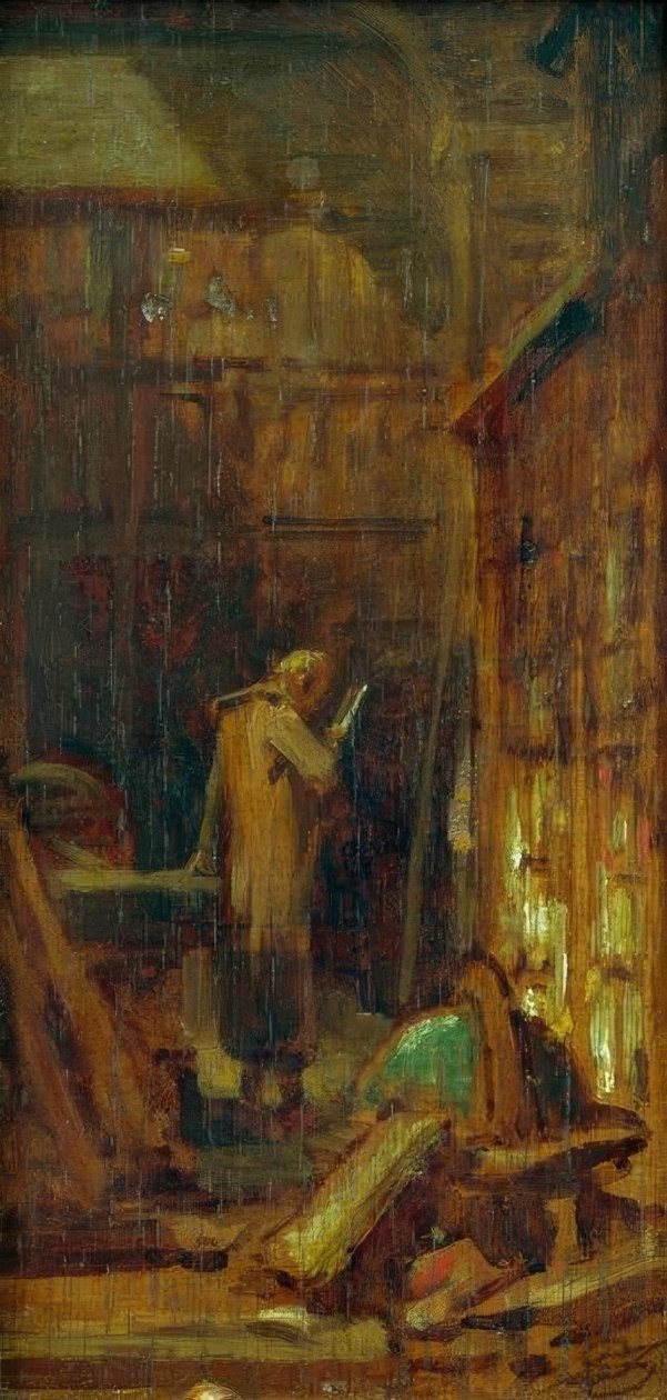 In der Bibliothek von Carl Spitzweg