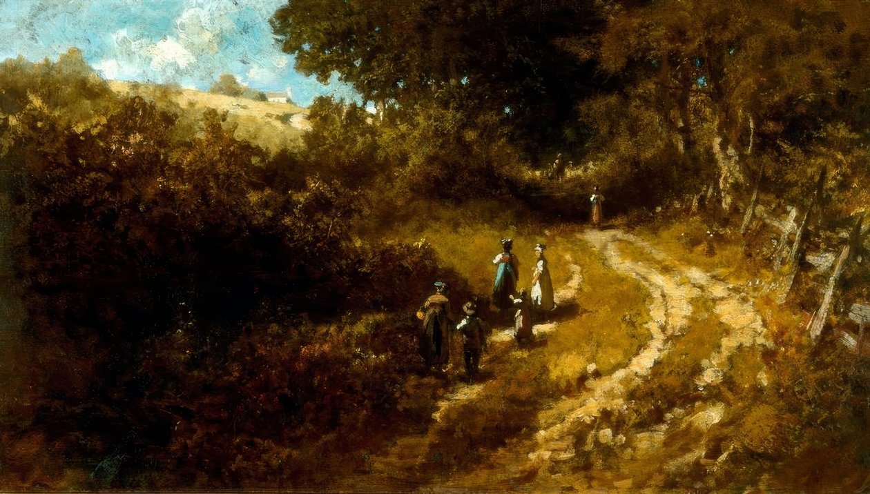 Kirchgang bei Dachau von Carl Spitzweg
