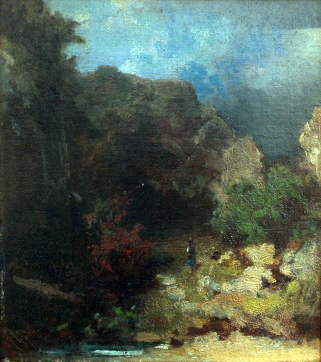 Landschaft mit weiblicher Figur von Carl Spitzweg