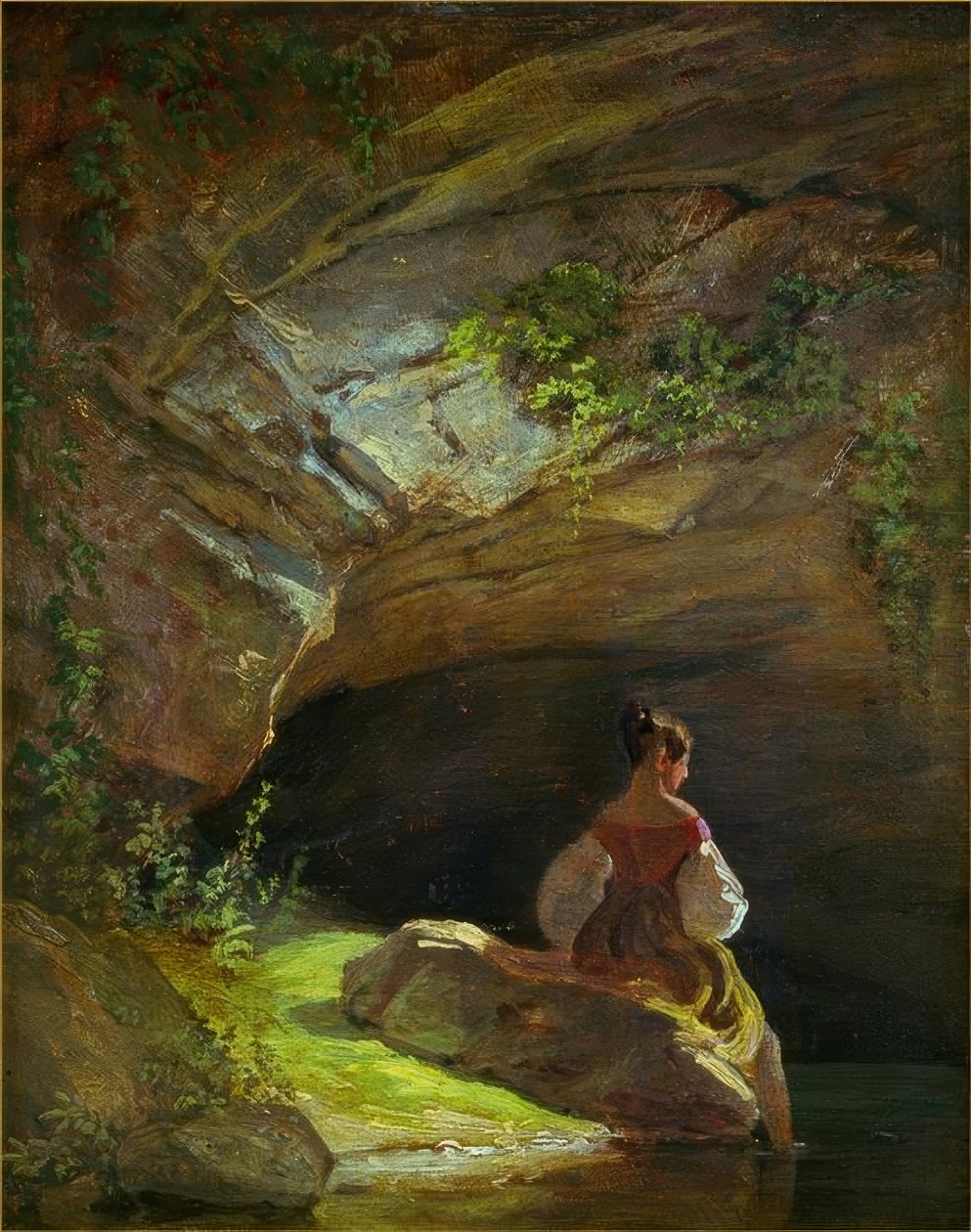 Mädchen vor der Grotte von Carl Spitzweg