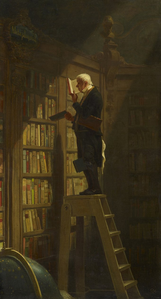 Der Bücherwurm, um 1850 von Carl Spitzweg