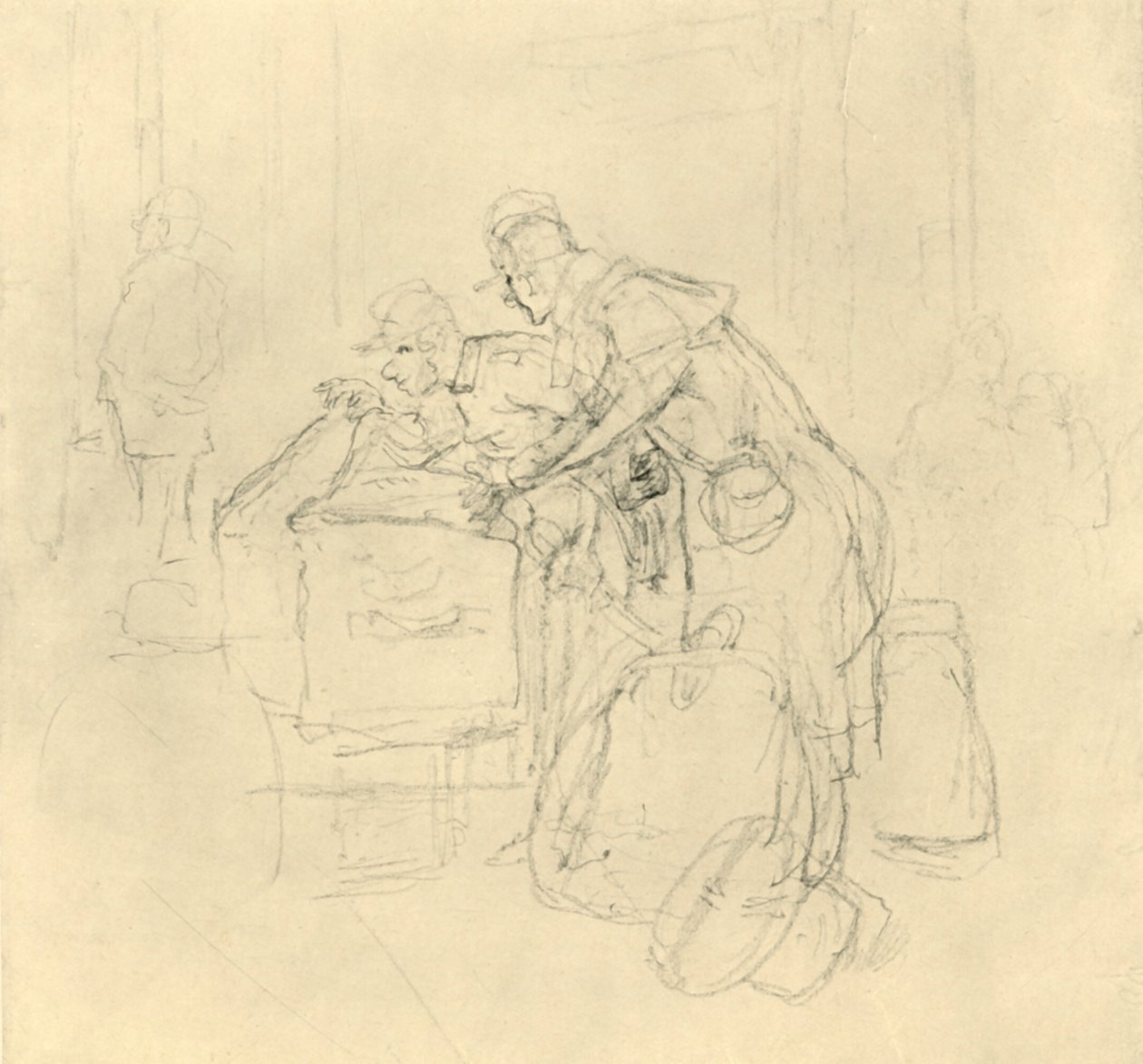 Zollvisitation II, Mitte bis Ende des 19. Jahrhunderts, ca. 1924 von Carl Spitzweg