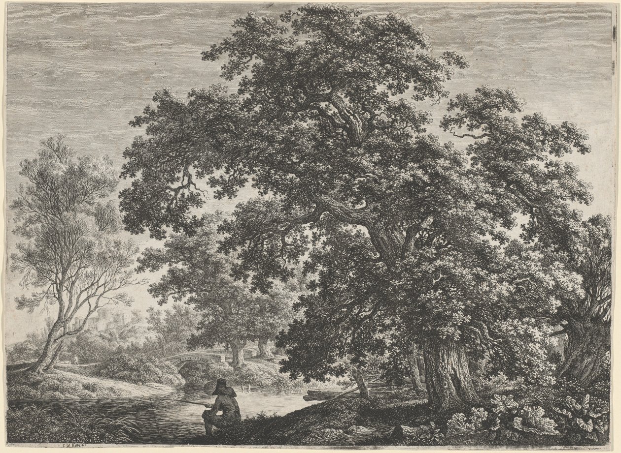 Rieseneiche mit einem sitzenden Fischer von Carl Wilhelm Kolbe