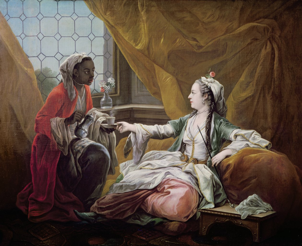 Sultanin wird von einem Diener Kaffee angeboten von Carle van Loo
