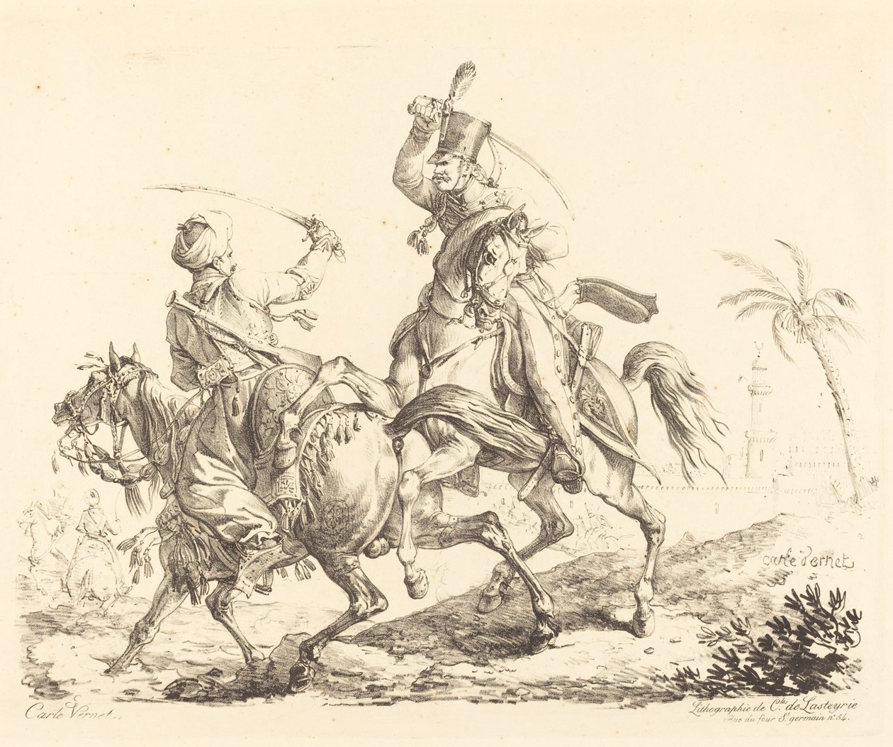 Husar schlägt einen Mamelucken von Carle Vernet