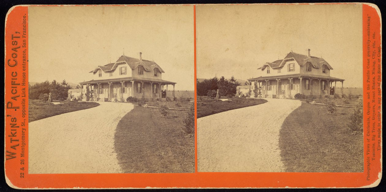 Unbekannte Residenz, wahrscheinlich in Kalifornien von Carleton E. Watkins