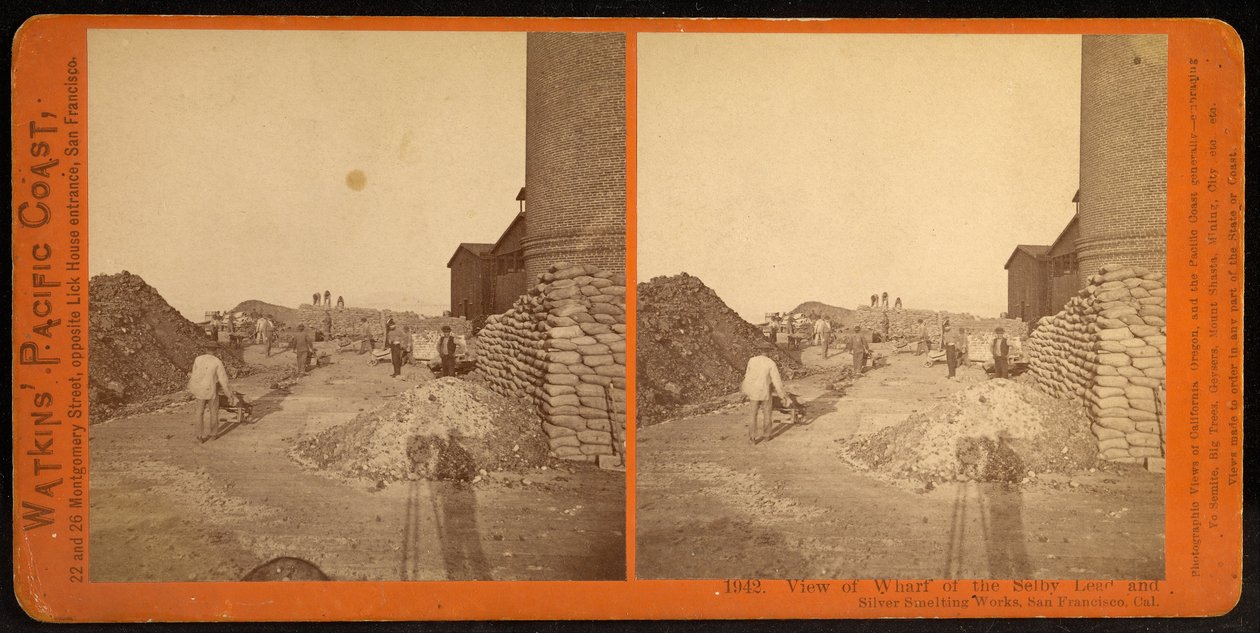 Blick auf den Kai der Selby Lead and Silver Smelting Works, San Francisco, Cal. von Carleton E. Watkins