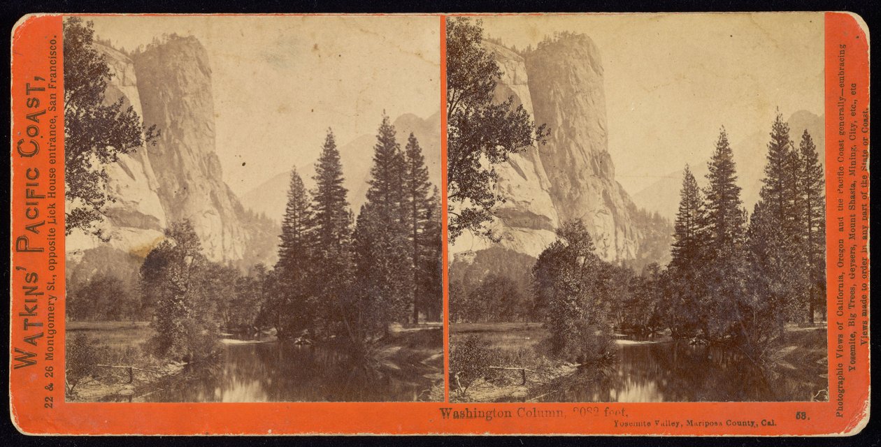 Washington Column, 2082 Fuß, Yosemite Valley, Mariposa County, Cal. von Carleton E. Watkins