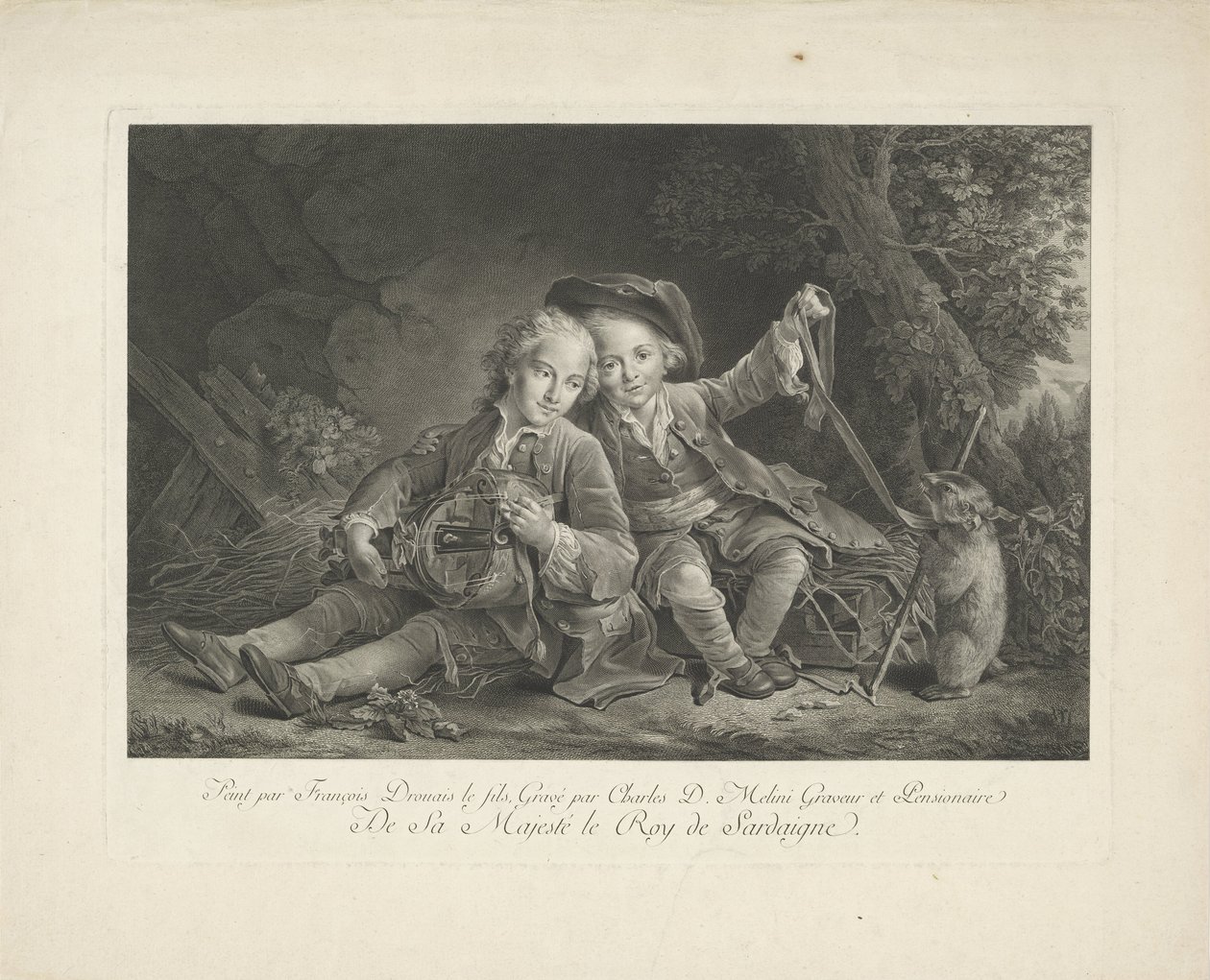 Zwei Jungen mit Murmeltier von Carlo Domenico Melini