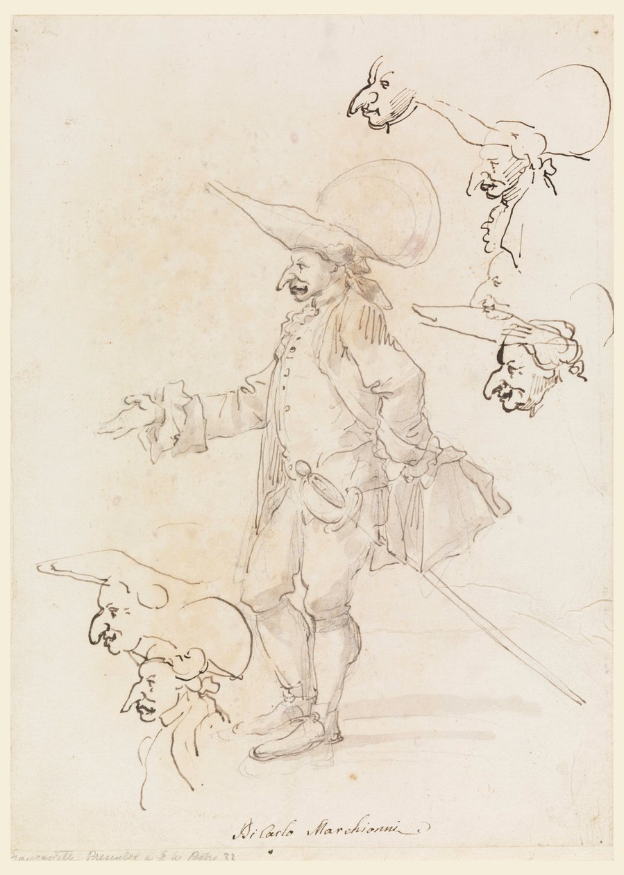 Karikaturen, ca. 1725–75 von Carlo Marchionni