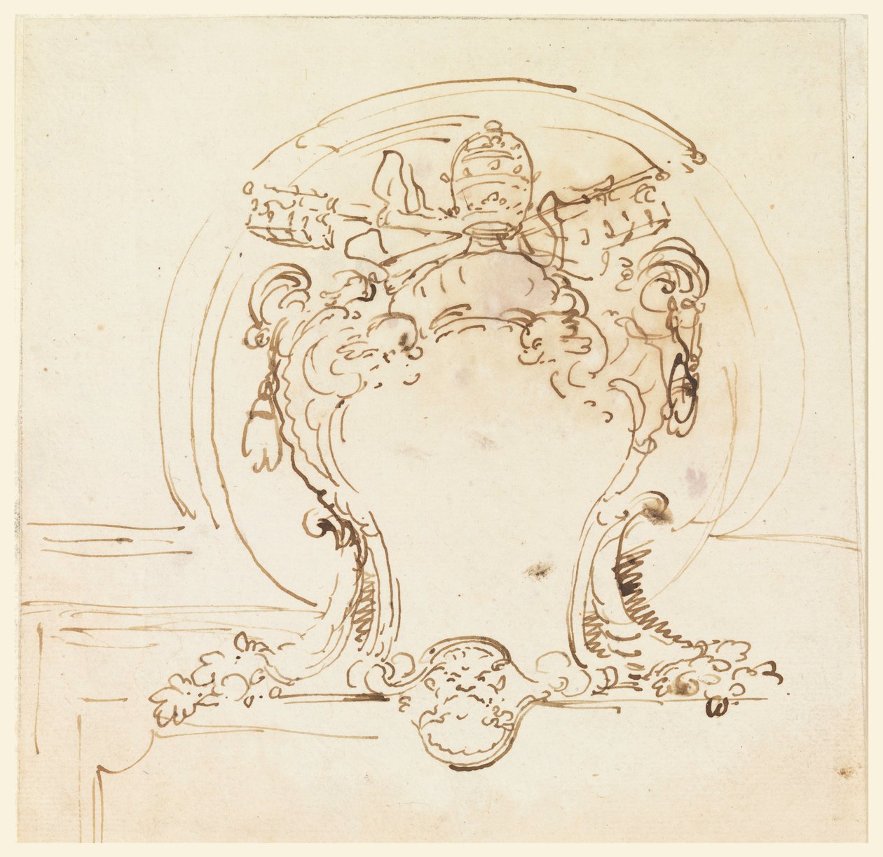 Päpstliches Wappen, 1740–58 von Carlo Marchionni