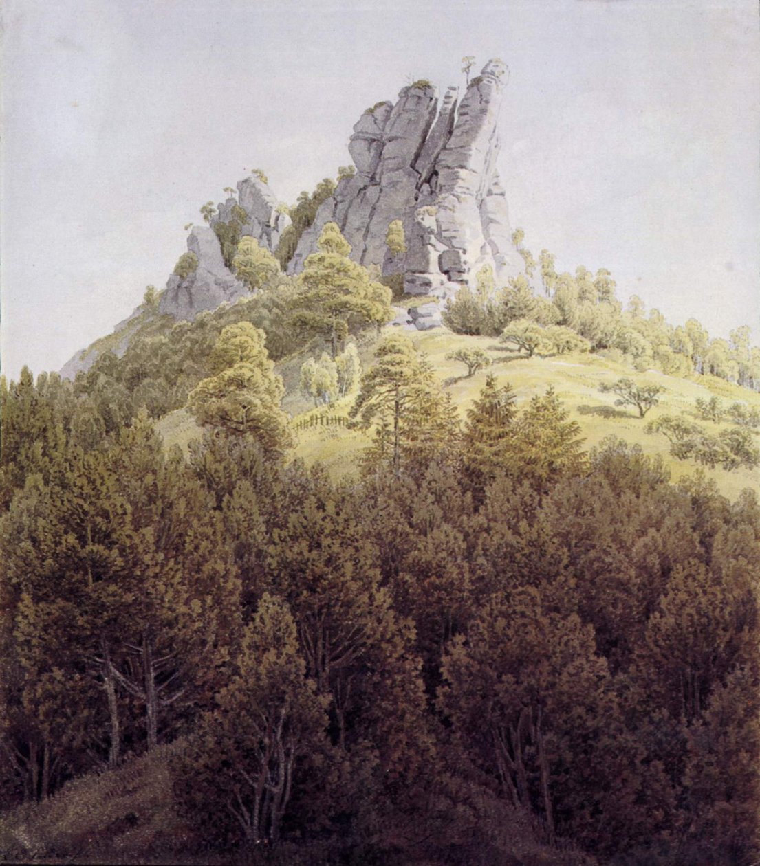 Der Heldstein bei Rathen an der Elbe von Caspar David Friedrich