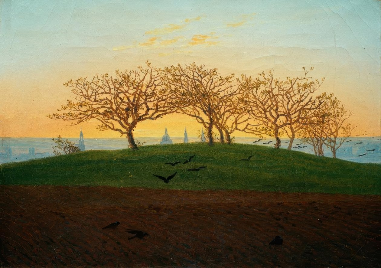 Hügel mit Bruchacker bei Dresden von Caspar David Friedrich