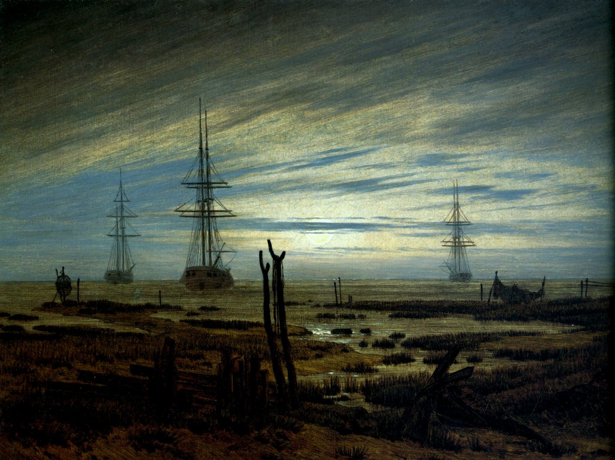 Schiffe auf Reede von Caspar David Friedrich