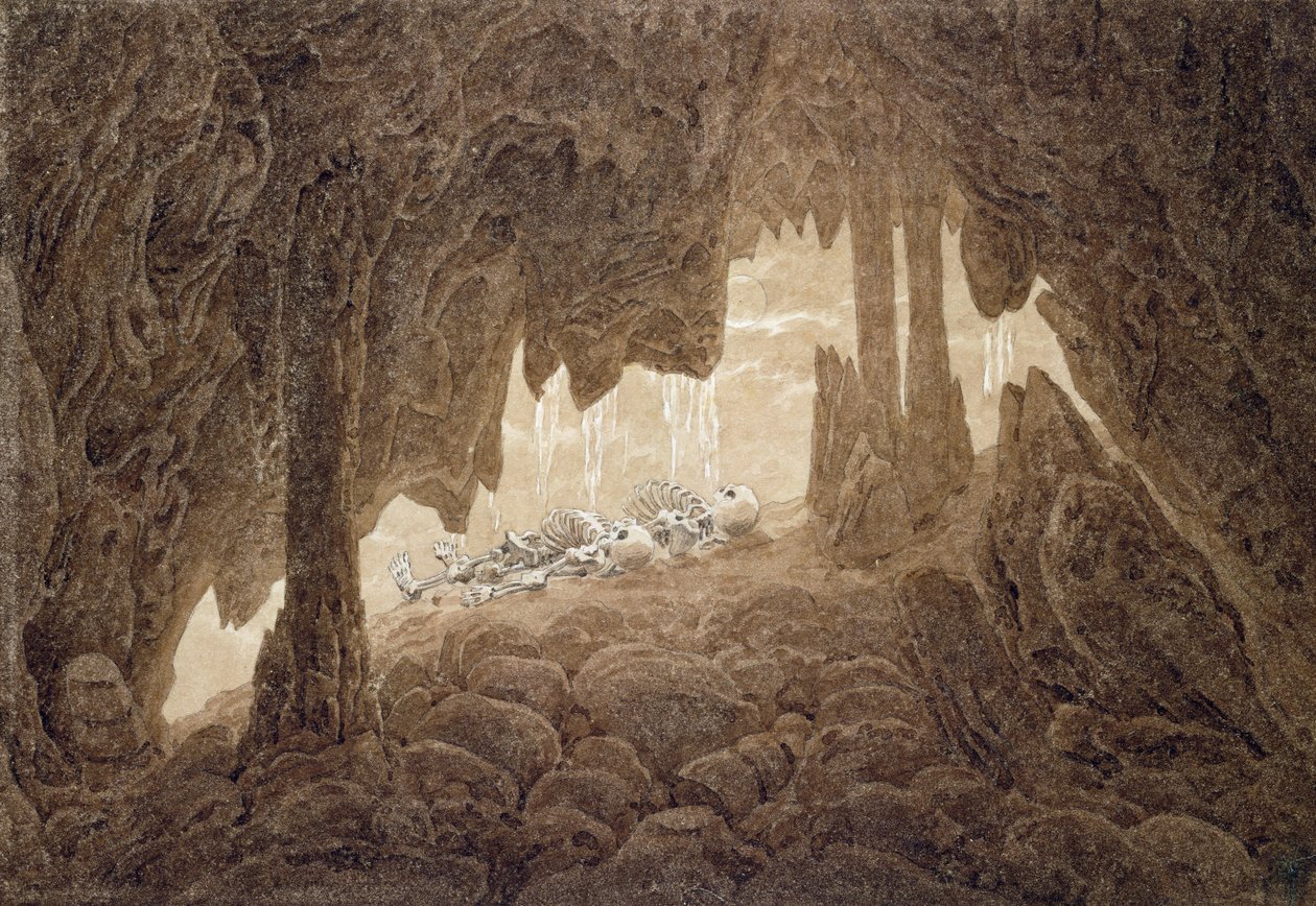 Skelett in der Höhle von Caspar David Friedrich