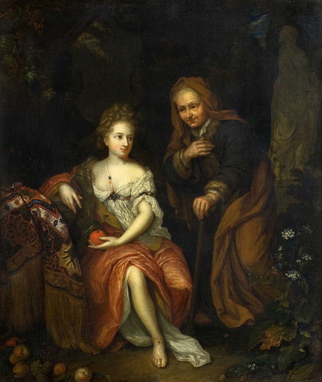 Vertumnus und Pomona von Caspar (follower of) Netscher