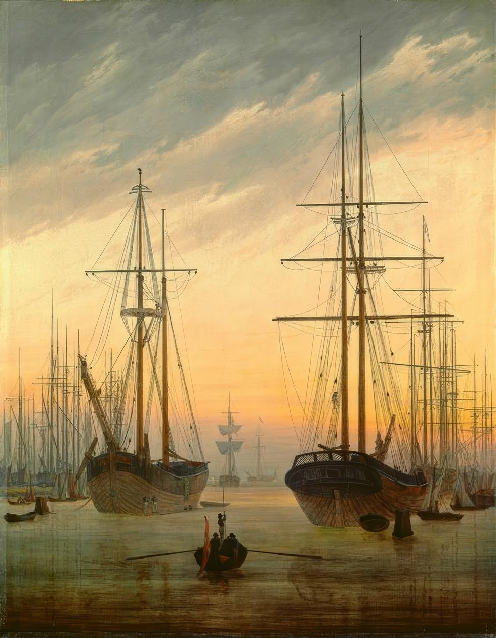 Ansicht eines Hafens von Caspar David Friedrich