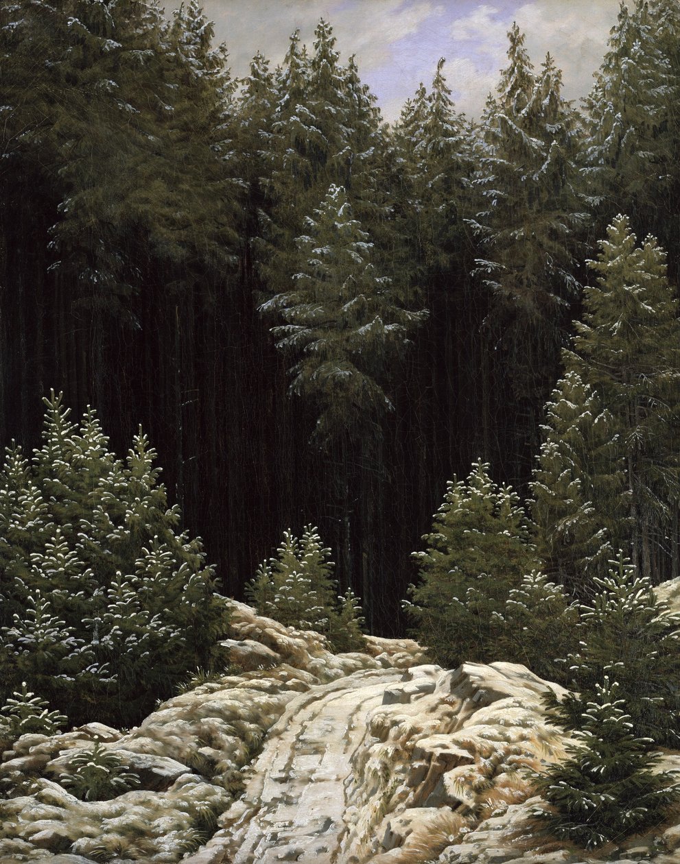 Früher Schnee von Caspar David Friedrich