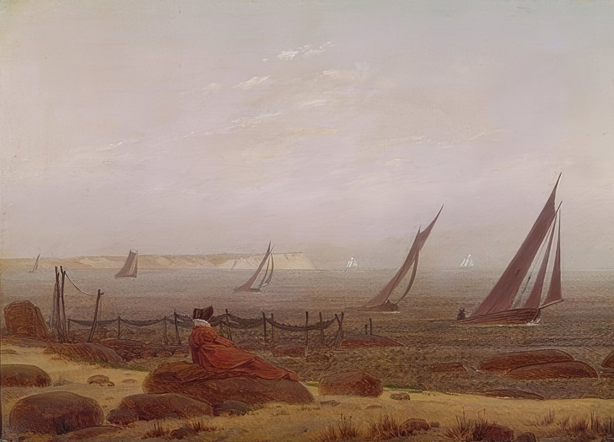 Frau am Meer von Caspar David Friedrich