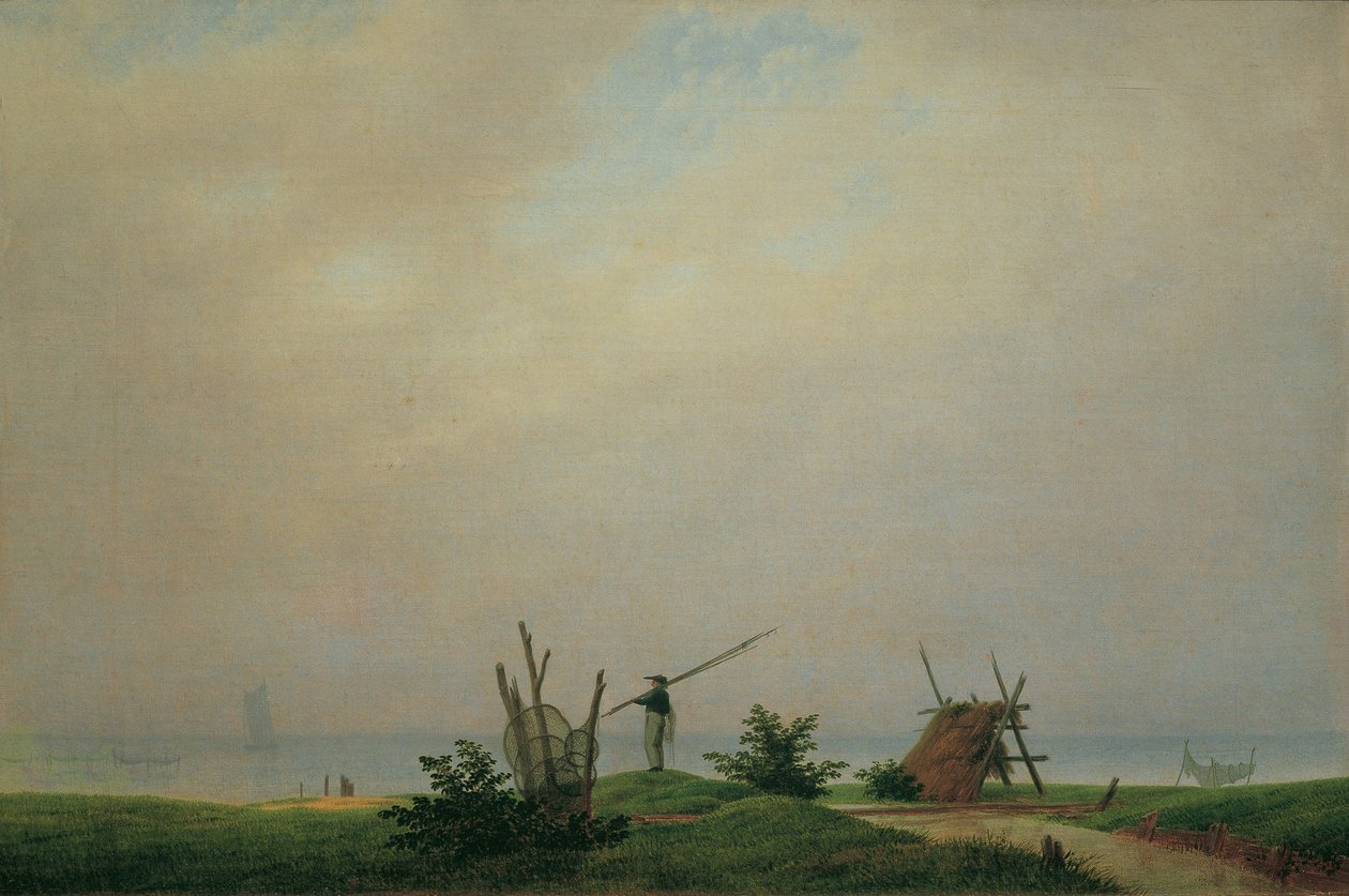 Meeresstrand mit Fischer von Caspar David Friedrich