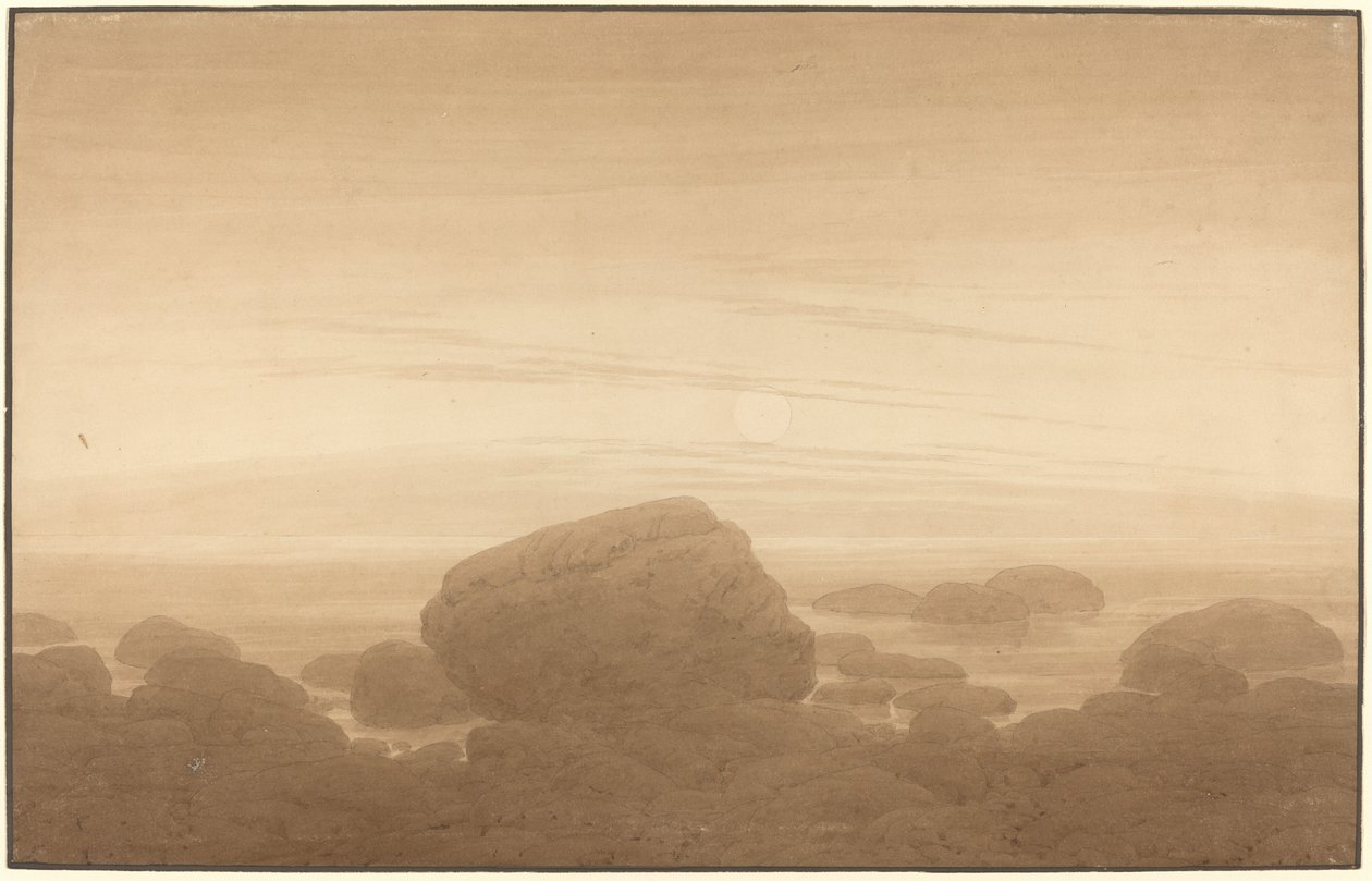 Mondaufgang an einer leeren Küste von Caspar David Friedrich