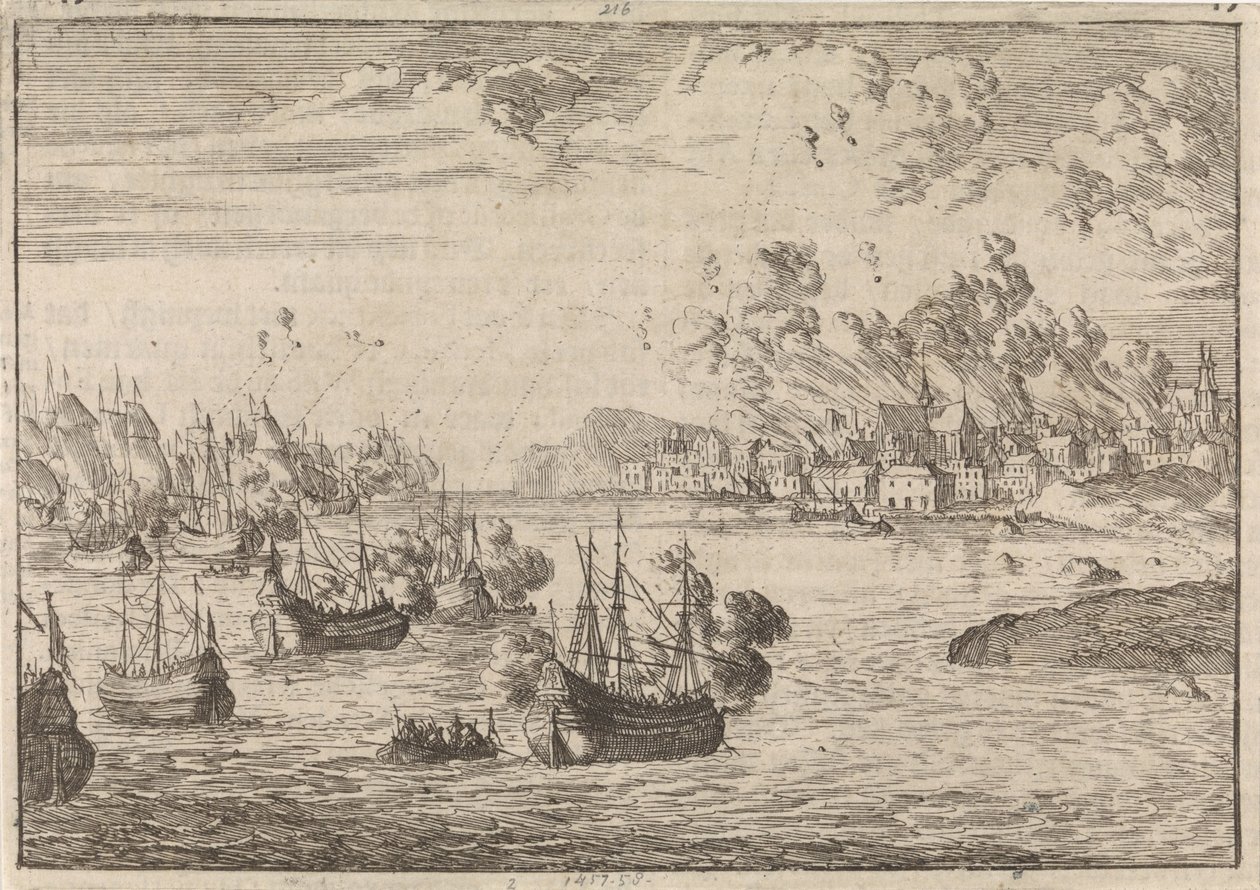 Bombardierung von Dieppe, 1694 von Caspar Luyken