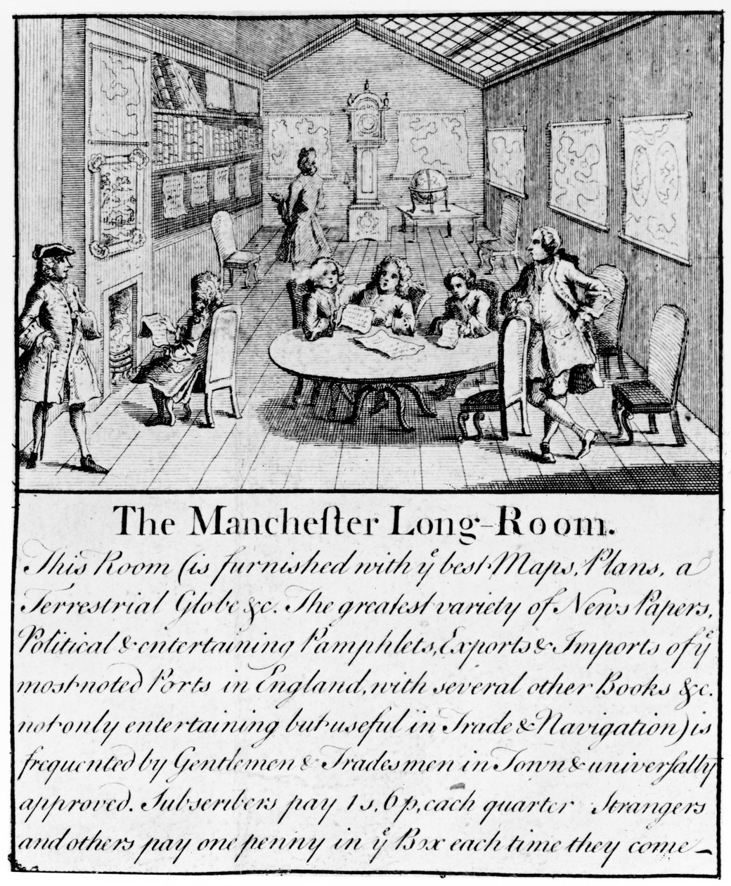 Der Manchester Long Room, 1751 (Detail) von Casson and Berry