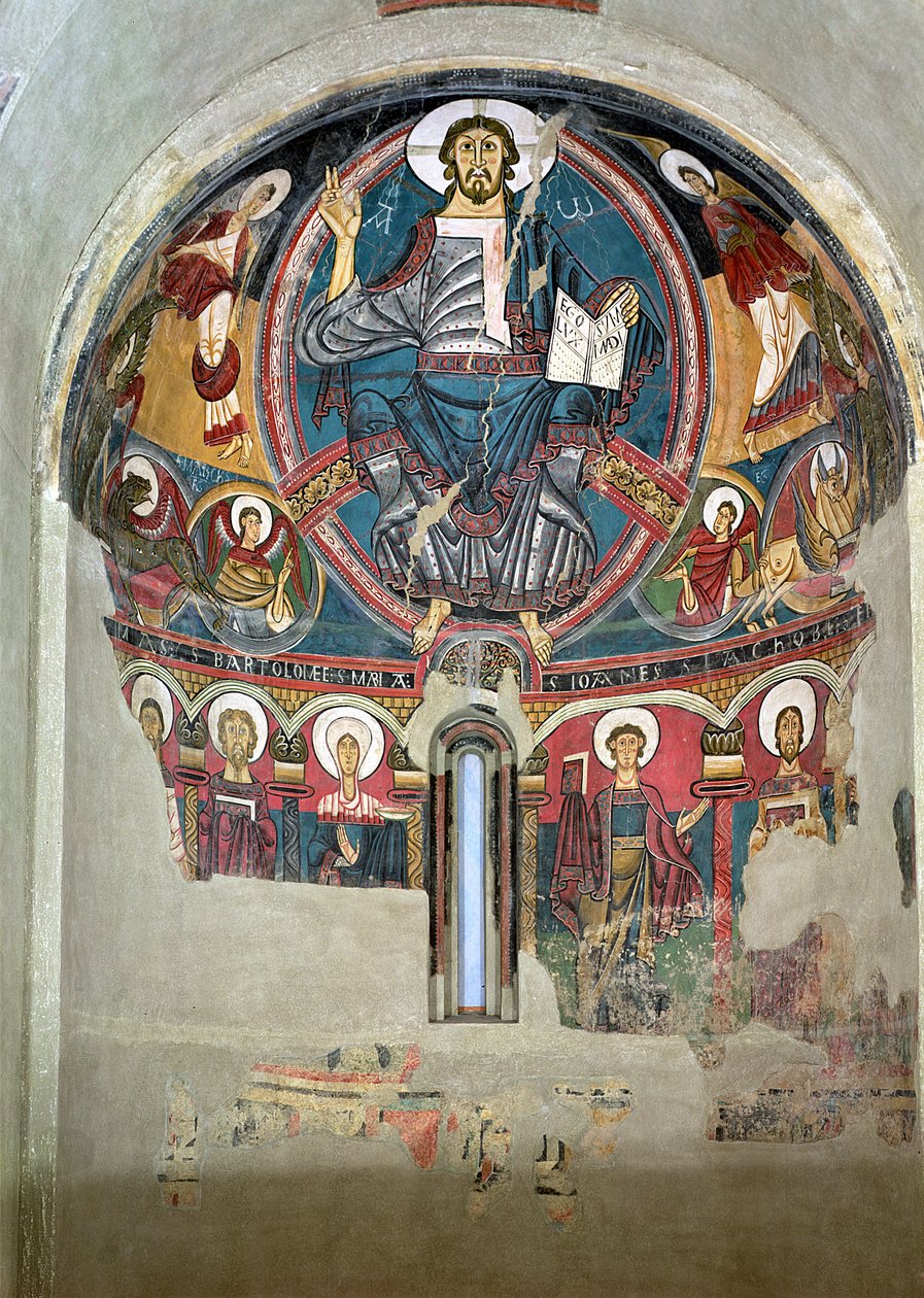 Christus in Herrlichkeit, aus der Kirche San Clemente de Tahull, Lerida, Spanien von Catalan School