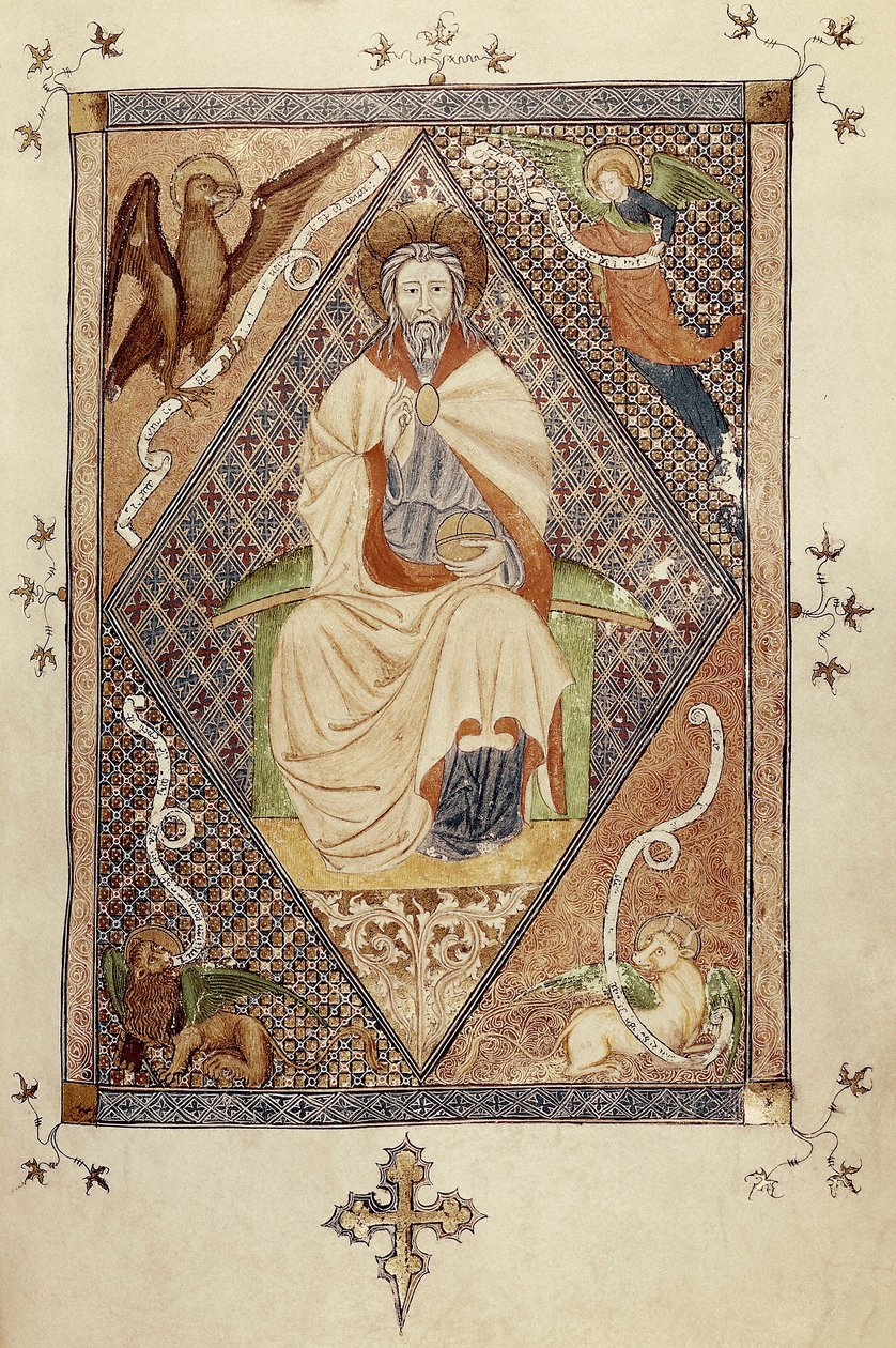 Christus in Majestät (in Herrlichkeit) (Miniatur) von Catalan School