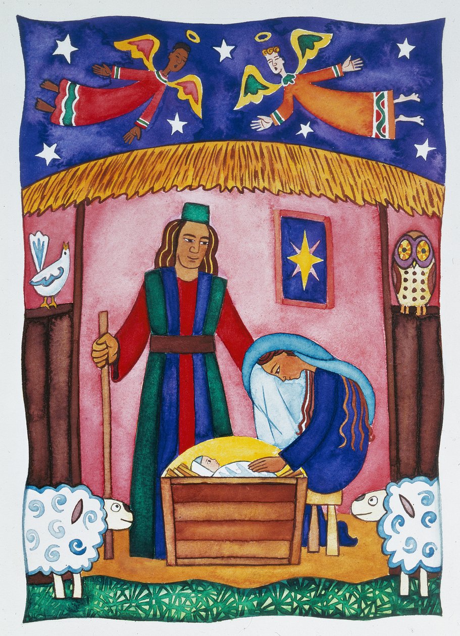 Geburt Christi mit Engeln von Cathy Baxter