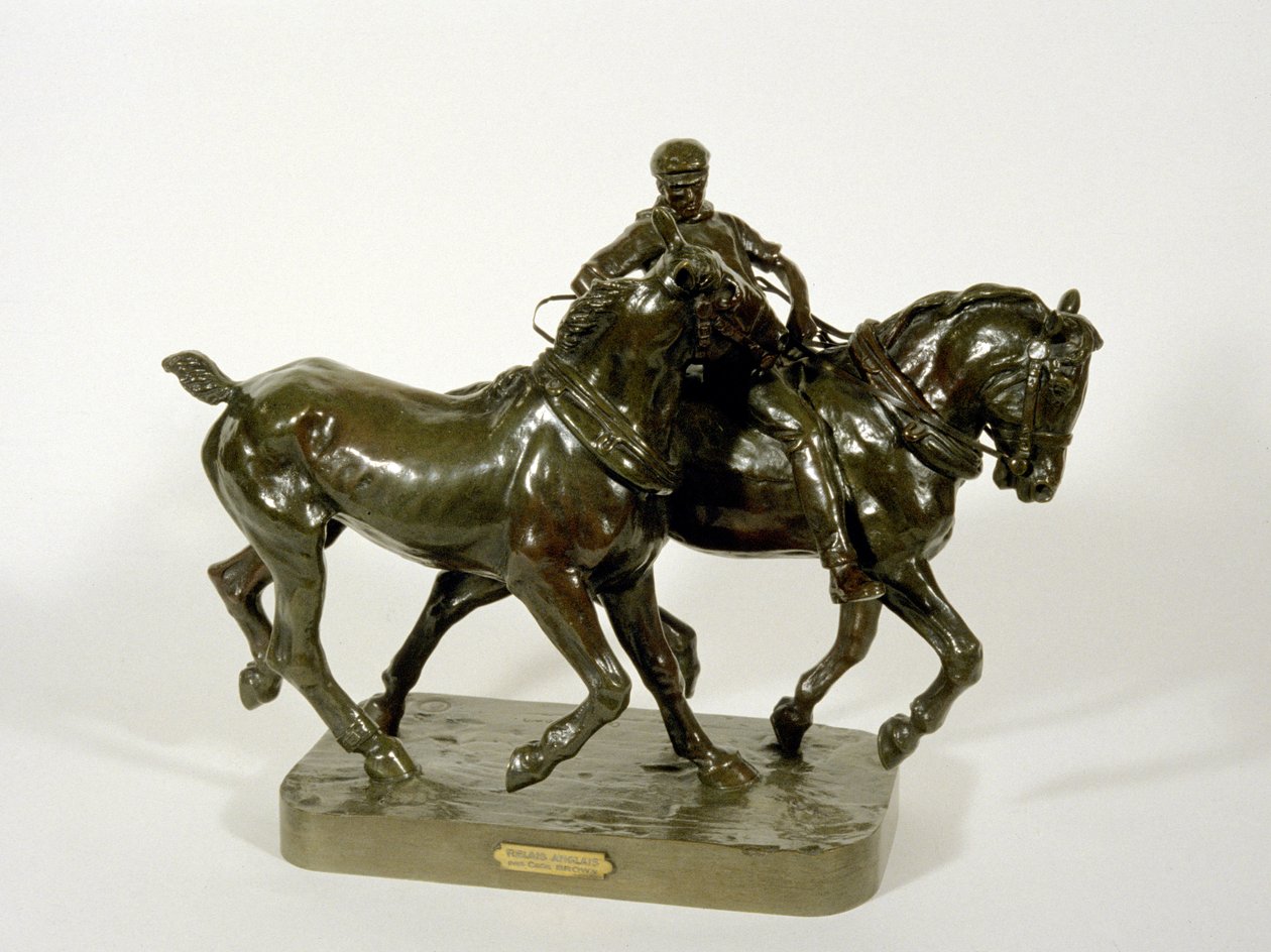 Paar Zugpferde (Bronze) von Cecil Brown